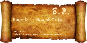 Bognár Maurícia névjegykártya